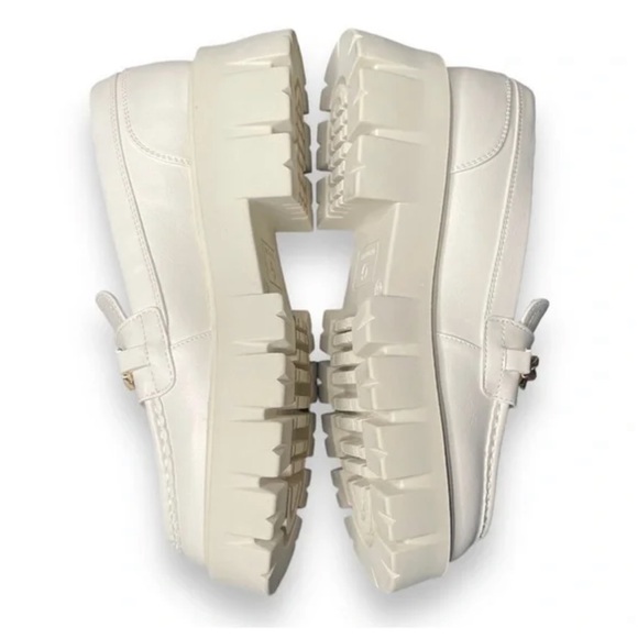 Guess GBG Los Angeles Chunky Loafers Lug Sole Gold Logo size 7 - Picture 4 of 8